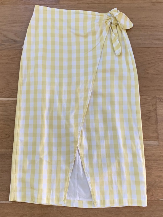 Madewell Dresses & Skirts - Madewell Yellow and White Gingham Sarong Skirt